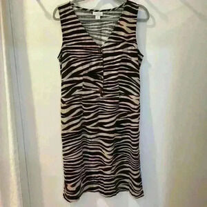Women’s  Animal Print Linen Blend Dress Size M